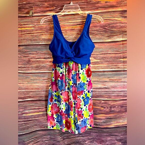 Other - Shekini Women’s One Piece Blue Floral Swimwear. Size Medium!
